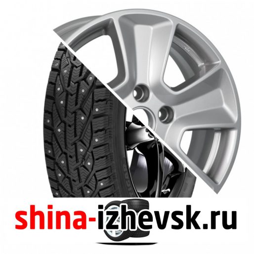 Колесо в сборе Tigar Ice 205/55 R16 T 94 + КиК Серия Реплика КС672 (16 Duster FL) 6.5xR16 5×114.3 ET50 DIA66.1 Серебристый в Ижевске